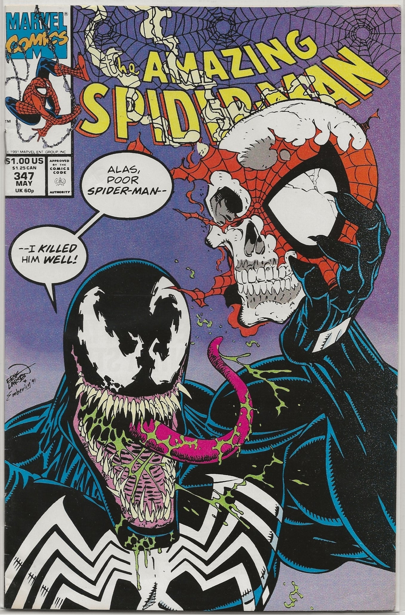 Amazing Spider-Man #347 1991 Marvel: Iconic cover art by Erik Larsen