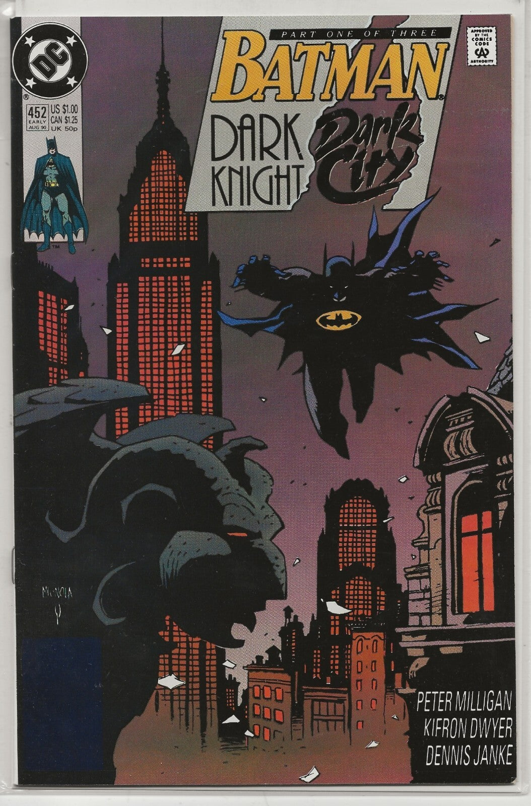 Batman #452 1990 DC: Dark Knight Dark City Part 1 of 3; Mike Mignola Cover