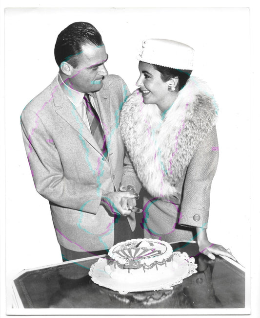 Elizabeth Taylor & Mike Todd (edited) by Weissman Studios; Vintage 8x10 GSP