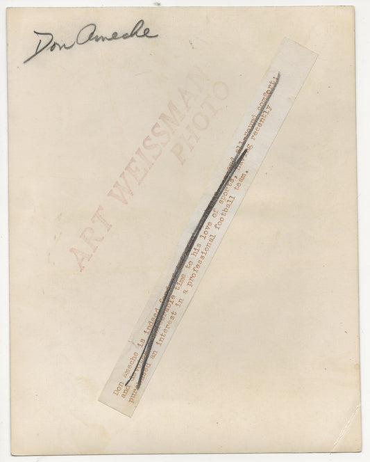 Don Ameche By Art Weissman; 8 x 10 Vintage Gelatin Silver Fiber Based Print