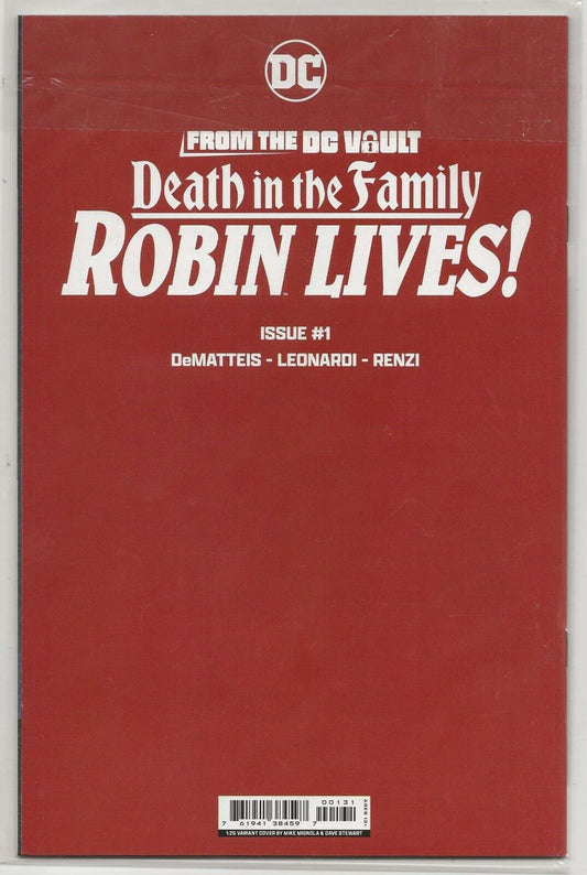 From The DC Vault: Death In The Family- Robin Lives #1: Mike Mignola Cover