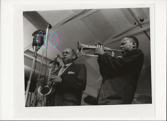 Roy Eldridge and Pete Brown at the 1955 Newport Jazz Festival By Roy Schatt: Vintage 8x10 Gelatin Silver Print With Studio Stamps