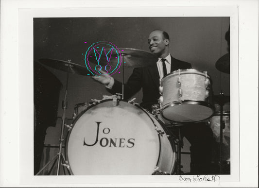Jo Jones At The 1957 Newport Jazz Festival by Roy Schatt: Vintage 8x10 Gelatin Silver Print Signed
