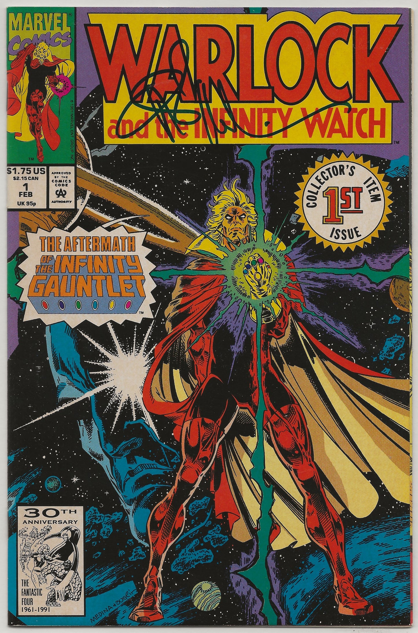 Warlock and the Infinity Watch, Vol. 1, No. 1, Marvel Comics, February 1992 *Signed by Angel Medina*