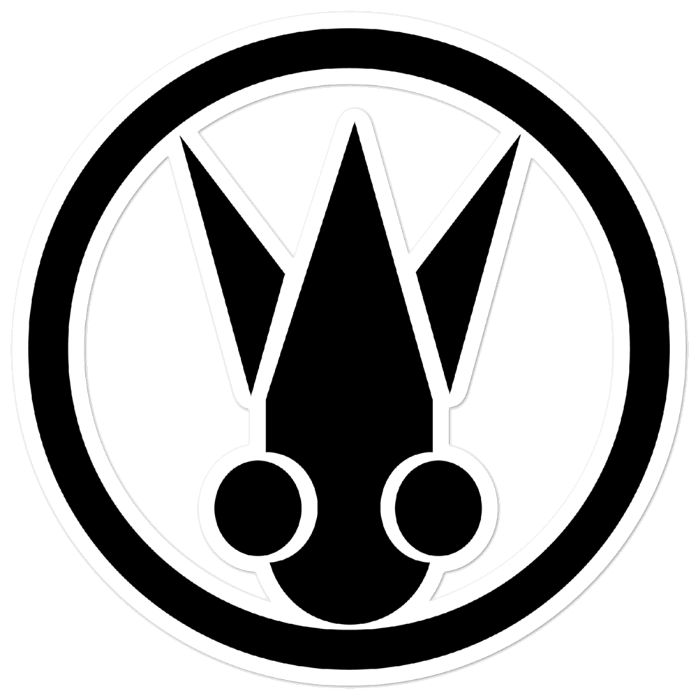 Grem World Black Circle Logo Stickers