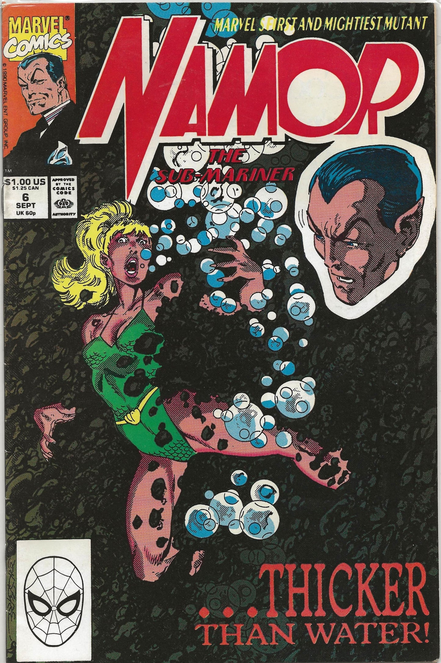 Namor the Sub-Mariner, Vol 1, No. 6, Marvel Comics, September 1990
