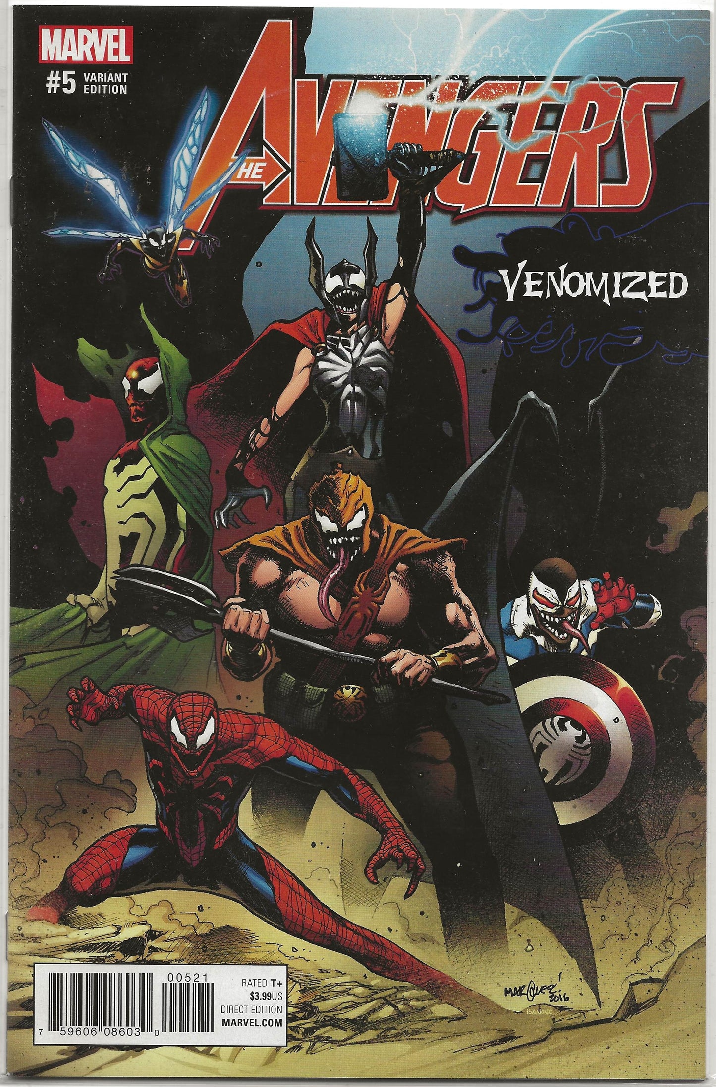 Avengers, Vol 6, No. 5, Marvel Comics, 2017 (David Marquez Venomized Variant)