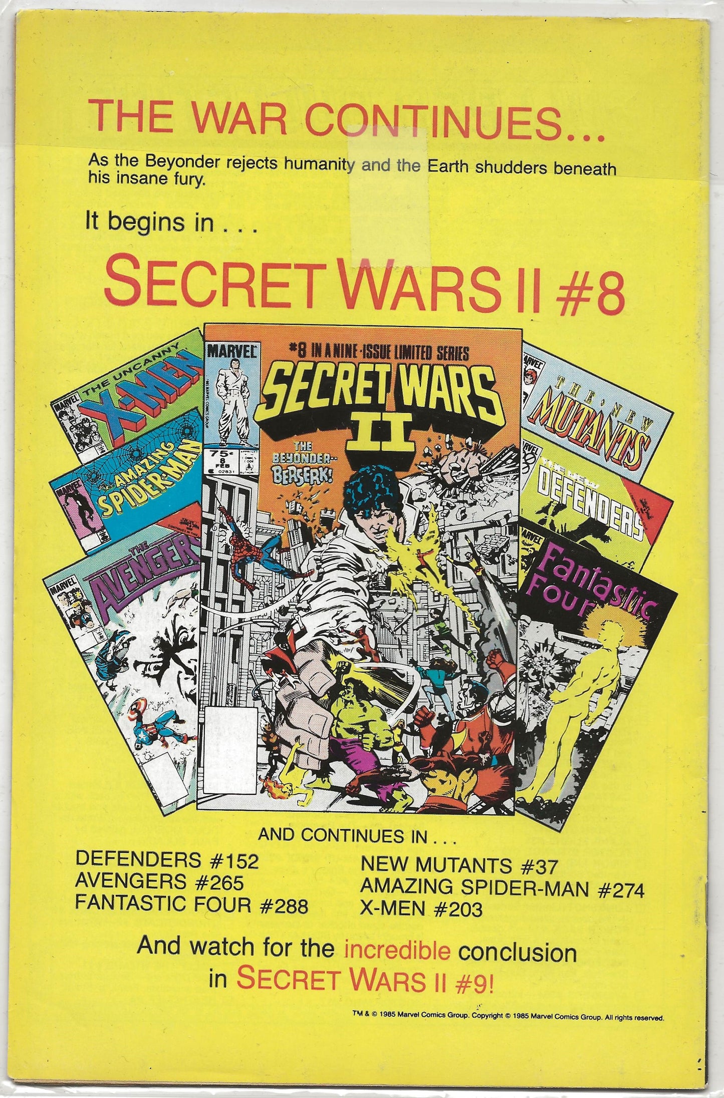 Alpha Flight, Vol 1, No. 31, Marvel Comics, February 1986