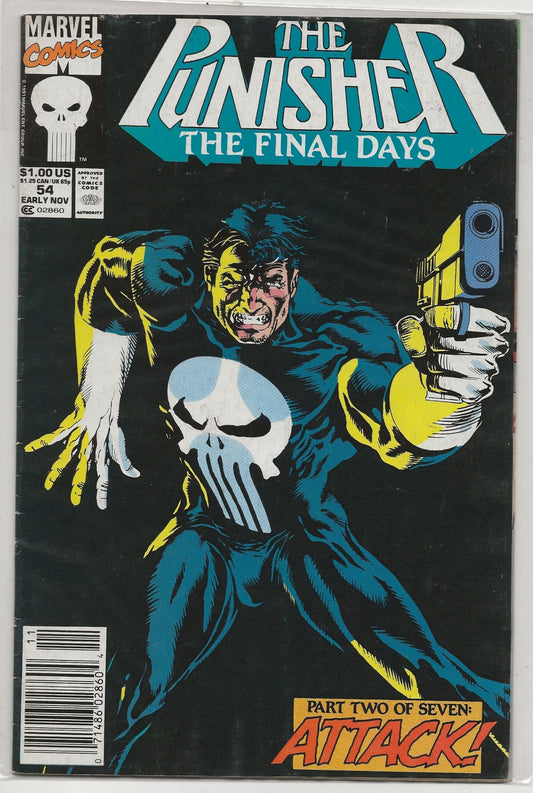 Punisher #54 1991 Marvel: Al Milgrom Newsstand Cover; The Final Days, Part Two