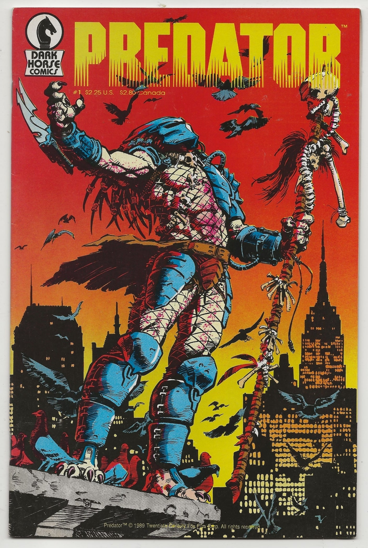 Predator #1 1989 Dark Horse: Chris Warner Cover; 1st app of Predator