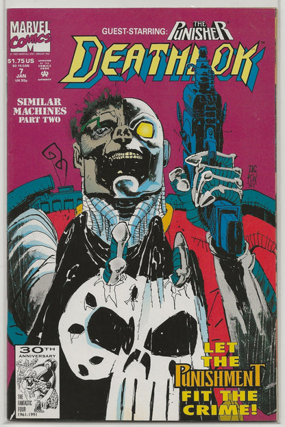 Deathlok #7 Vol 2 (1991) Denys Cowan Cover Guest-Starring The Punisher - Marvel Comics