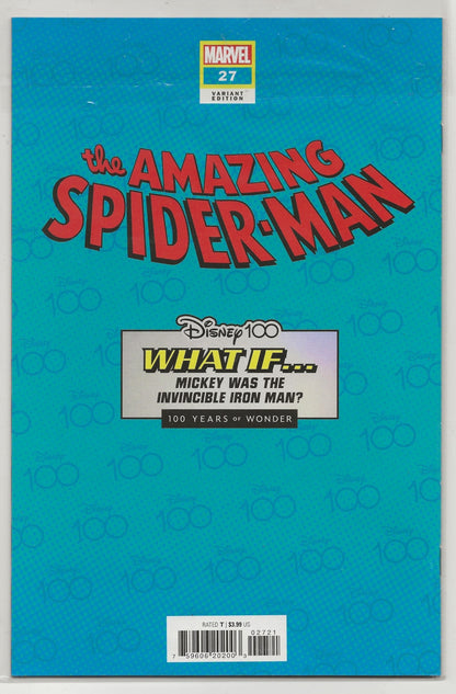 Amazing Spider-Man #27 - Lorenzo Pastrovicchio Disney 100 Iron Man Variant - Marvel Comics