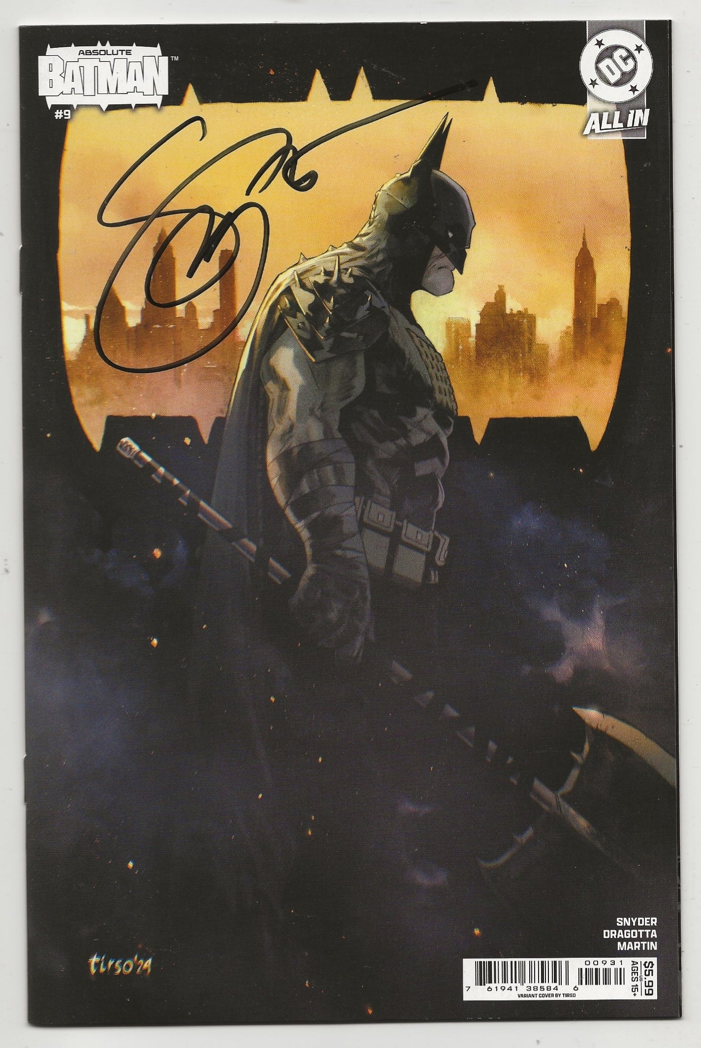 Absolute Batman #9 - Tirso Cons Cover C Variant (Signed By Scott Snyder) - DC Comics