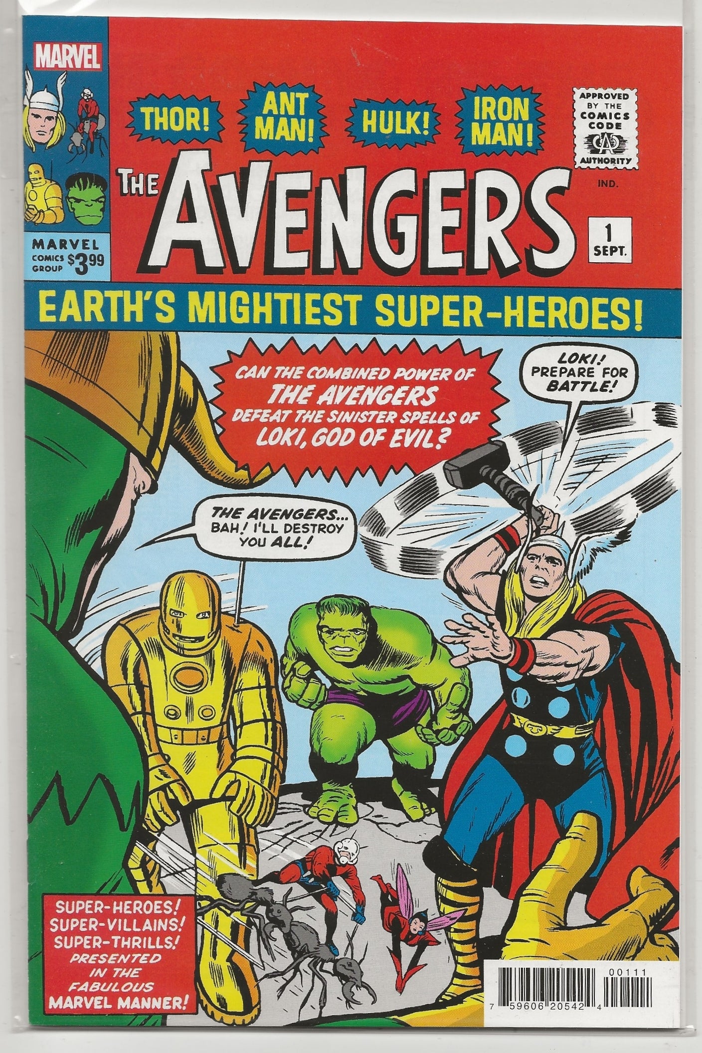 Avengers #1 Facsimile Edition - Jack Kirby Cover - Marvel Comics