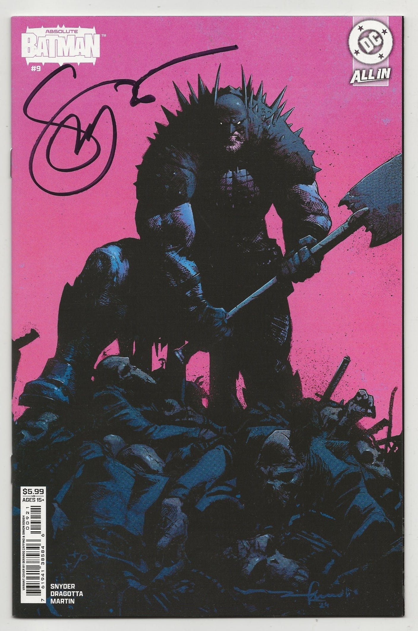 Absolute Batman #9 - Gerardo Zaffino Cover B Variant (Signed By Scott Snyder With COA) - DC Comics