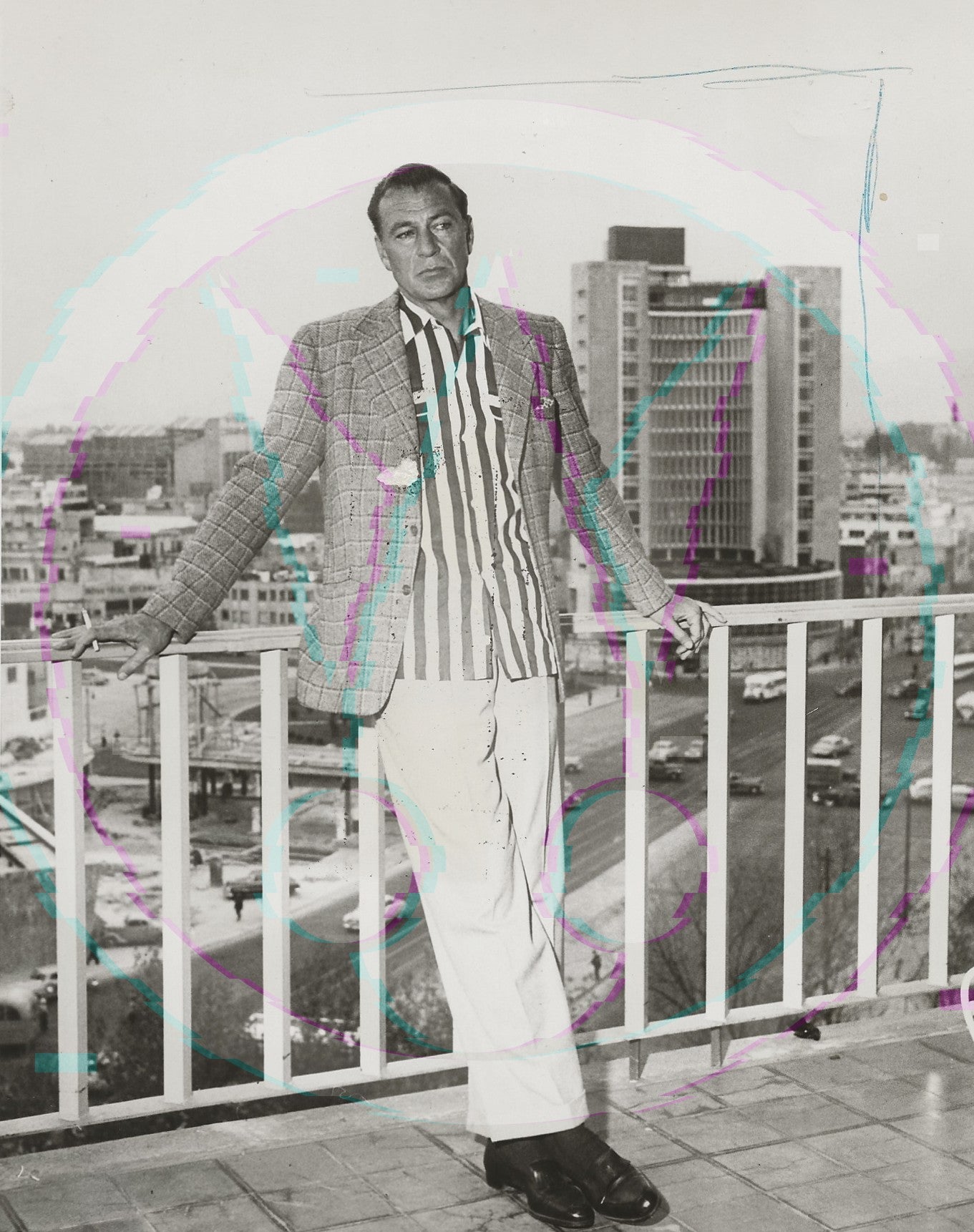 The Balcony Suite: Gary Cooper in Mexico City – Rare 1954 Art Weissman Trio