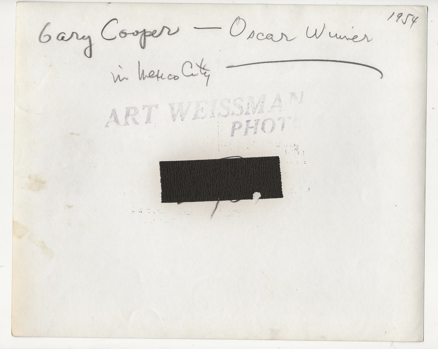 Gary Cooper’s Private Mexico City Rendezvous – Original 1954 Weissman GSP