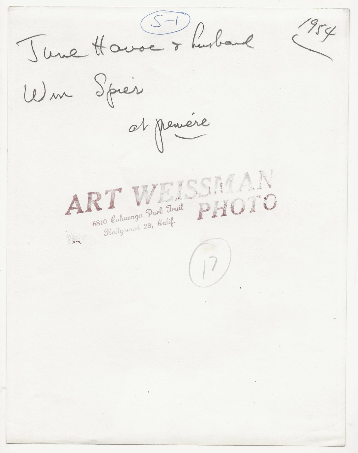 Premiere Passion: June Havoc & William Spier – Original 1954 Art Weissman GSP