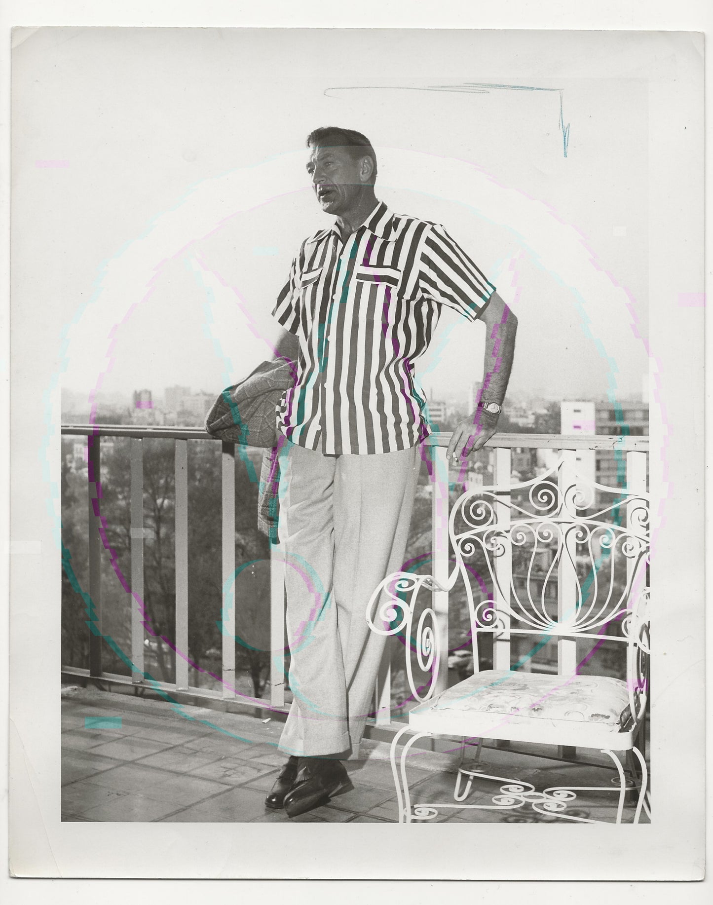 The Balcony Suite: Gary Cooper in Mexico City – Rare 1954 Art Weissman Trio