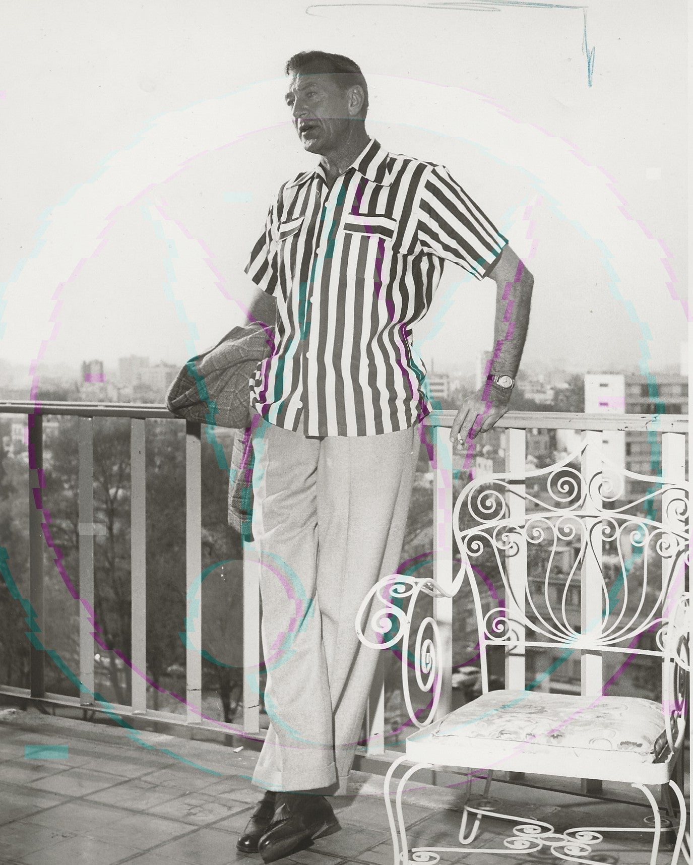 The Balcony Suite: Gary Cooper in Mexico City – Rare 1954 Art Weissman Trio