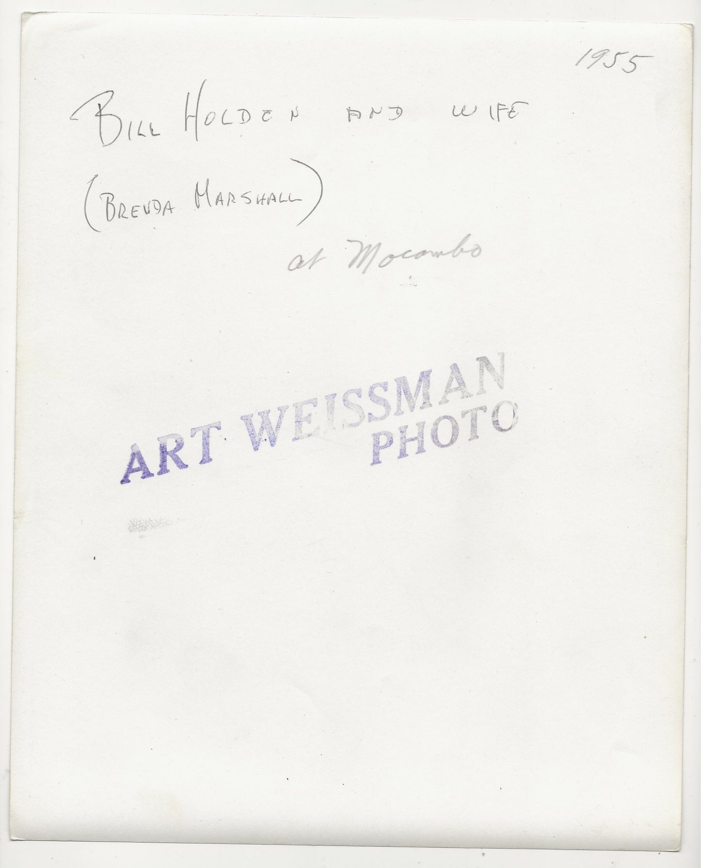 Midnight at Mocambo: William Holden’s Private Grip – Original 1955 Art Weissman GSP