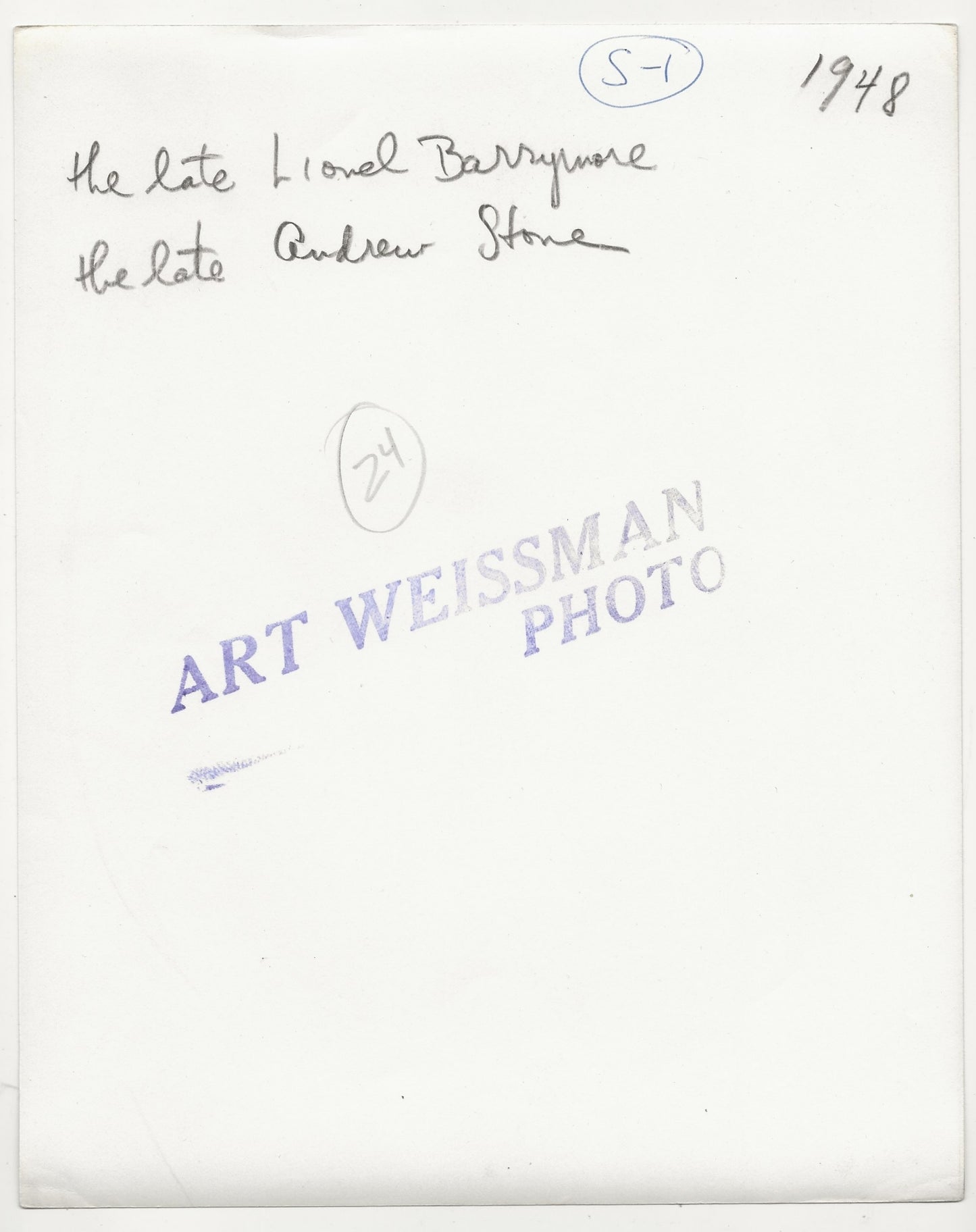 The Patriarch’s Repose: Lionel Barrymore & Andrew Stone – Original 1948 Weissman GSP