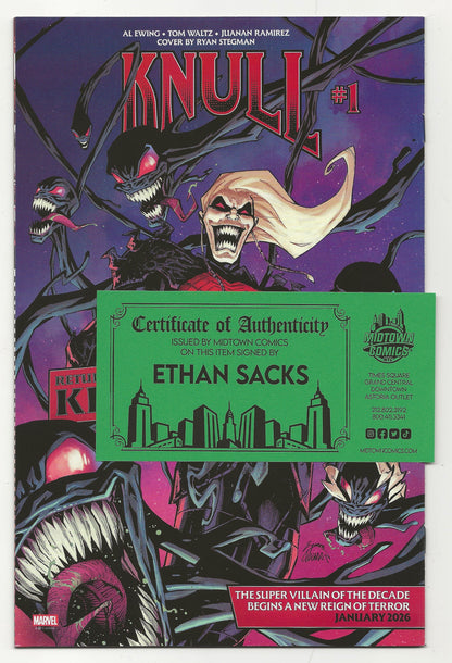 Predator Badlands #1 Ethan Sacks Signed 2nd Print Variant COA Marvel Comics