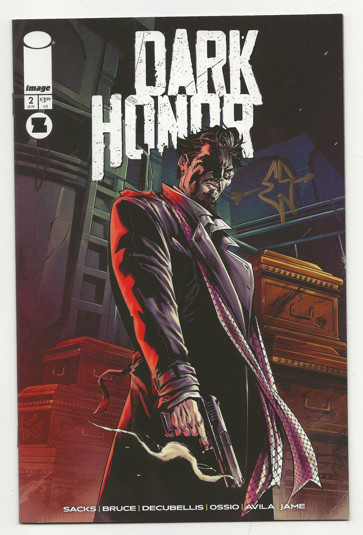Dark Honor #2 Ethan Sacks Signed COA Image Comics 2024 Cover A