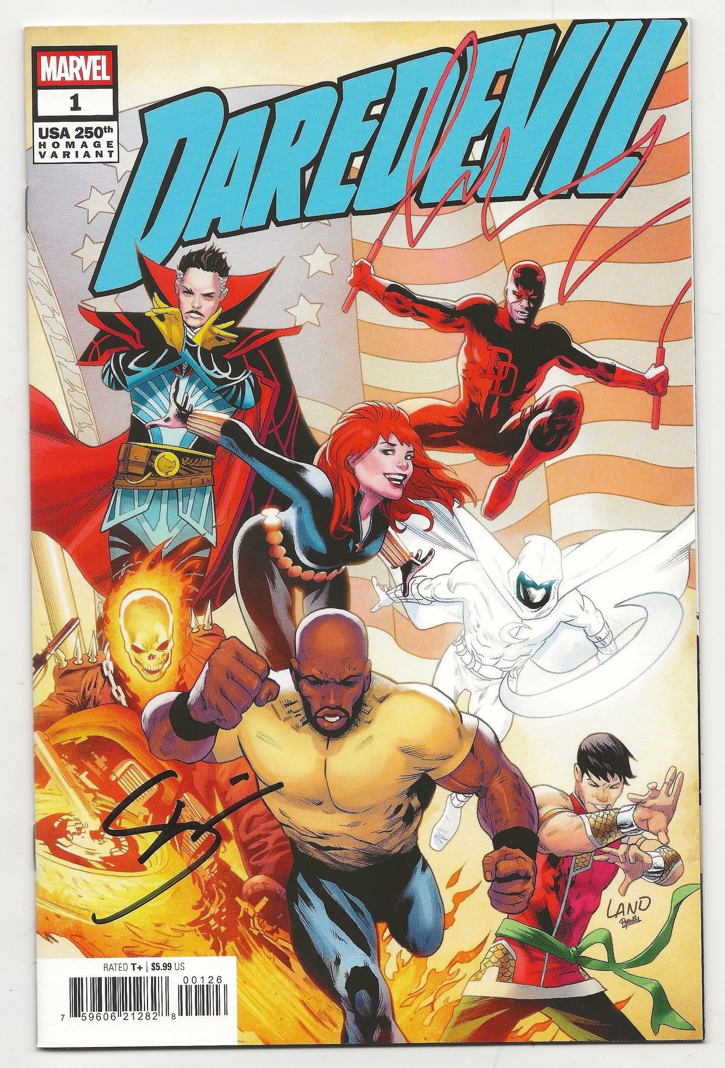 Daredevil Vol 9 #1 Stephanie Phillips Signed Greg Land Homage Variant COA Marvel