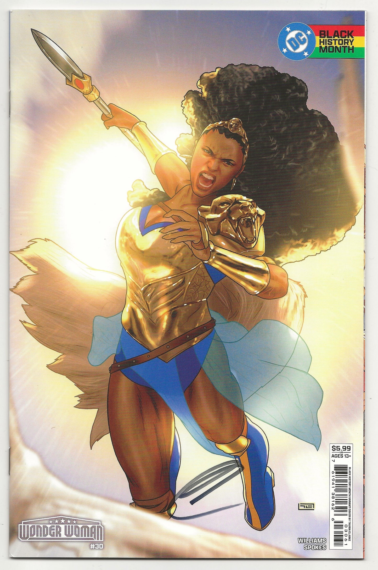 Wonder Woman Vol 6 #30 Taurin Clarke Signed Variant COA DC Comics Black History Month