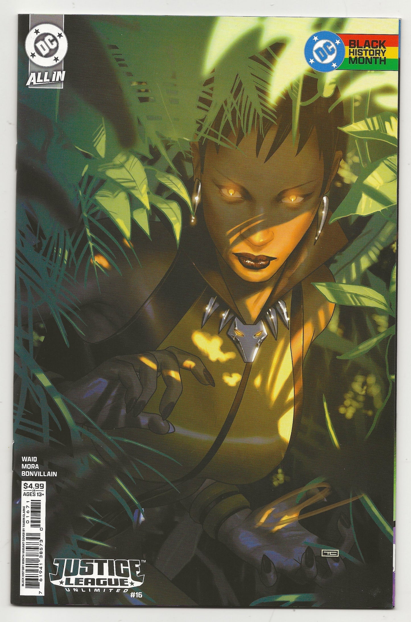 Justice League Unlimited #16 Taurin Clarke Signed Variant COA DC Comics Black History Month
