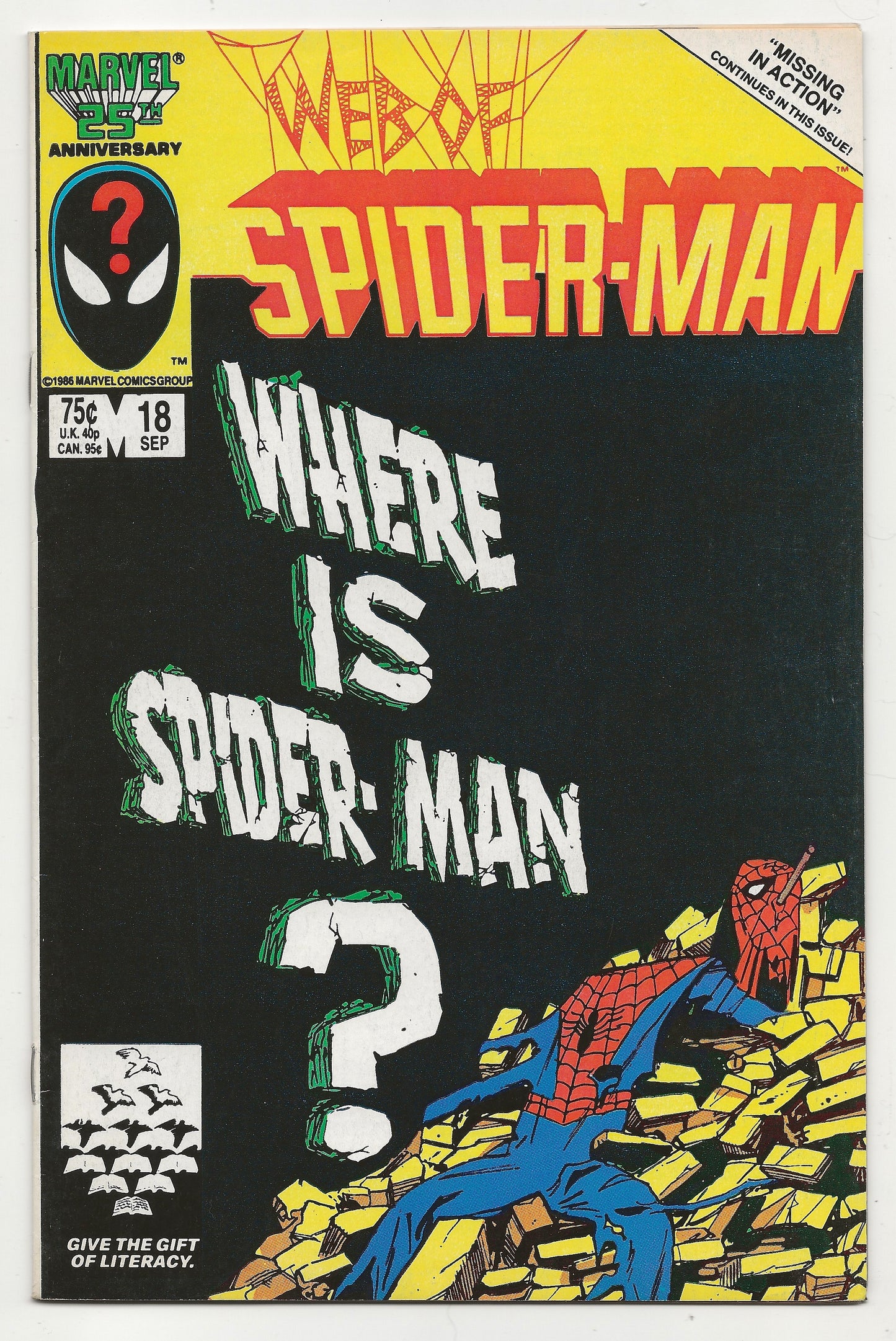Web Of Spider-Man #18 (1986) 1st Cameo Eddie Brock Venom - Marvel Comics