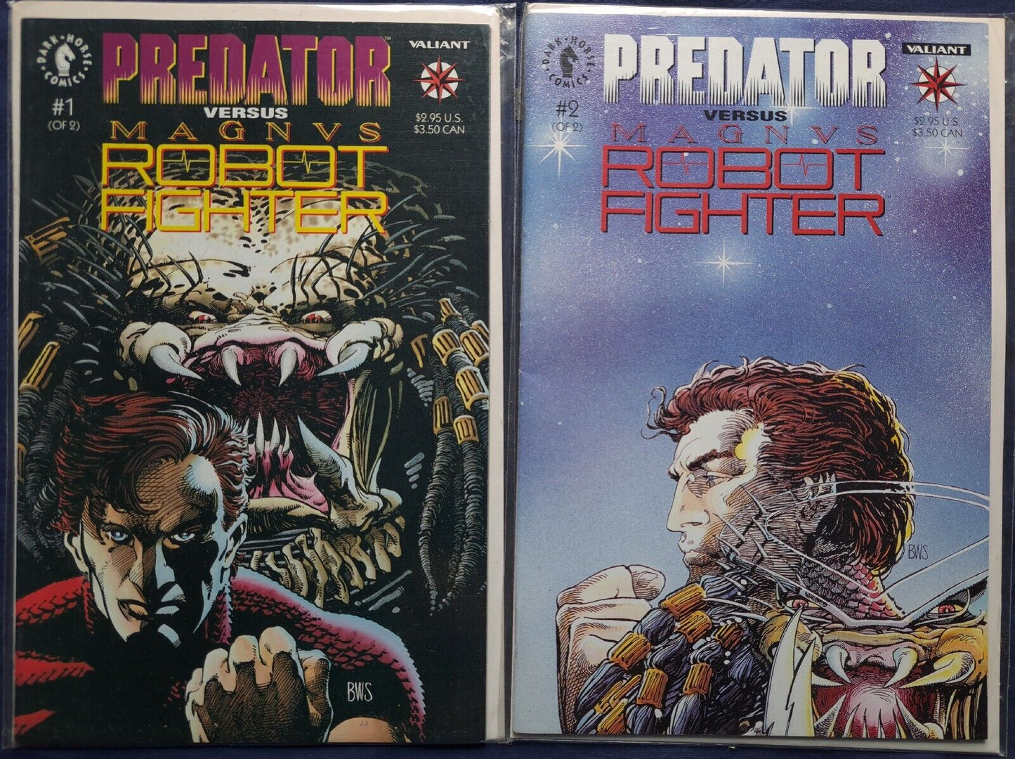 Predator vs. Magnus Robot Fighter (1992) #1-2 - Comics Books - Jim Shooter - DHC