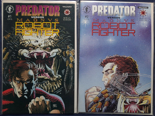 Predator vs. Magnus Robot Fighter (1992) #1-2 - Comics Books - Jim Shooter - DHC
