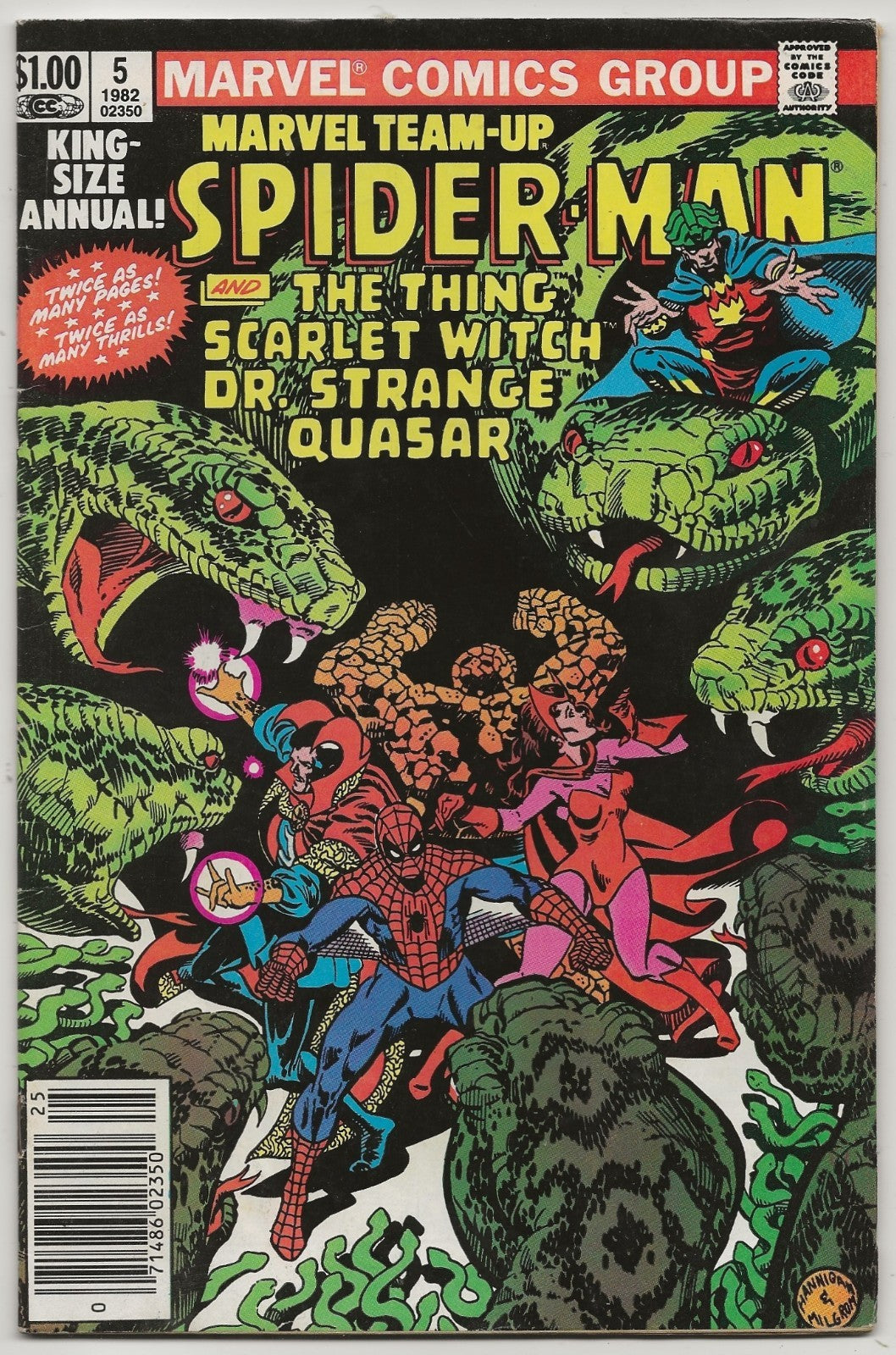 Marvel Team-Up Annual #5 1982- SPIDER-MAN Scarlet Witch DR STRANGE Serpent Crown