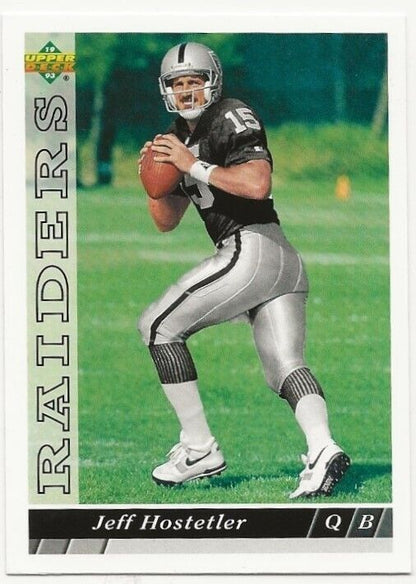 Jeff Hostetler 1993 Upper Deck #528 Los Angeles Raiders Football NFL