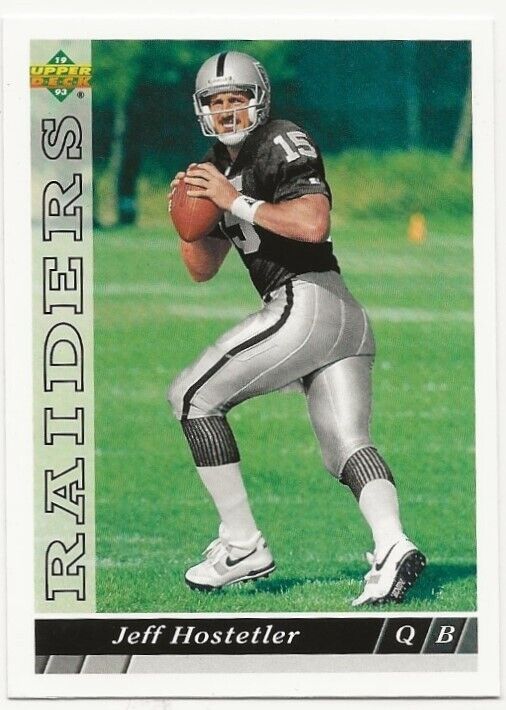 Jeff Hostetler 1993 Upper Deck #528 Los Angeles Raiders Football NFL