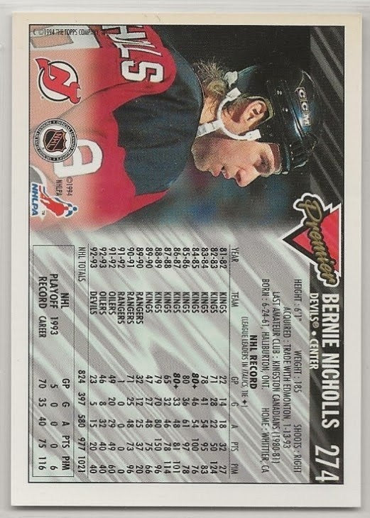 1993-94 Topps Premier - Bernie Nicholls #274