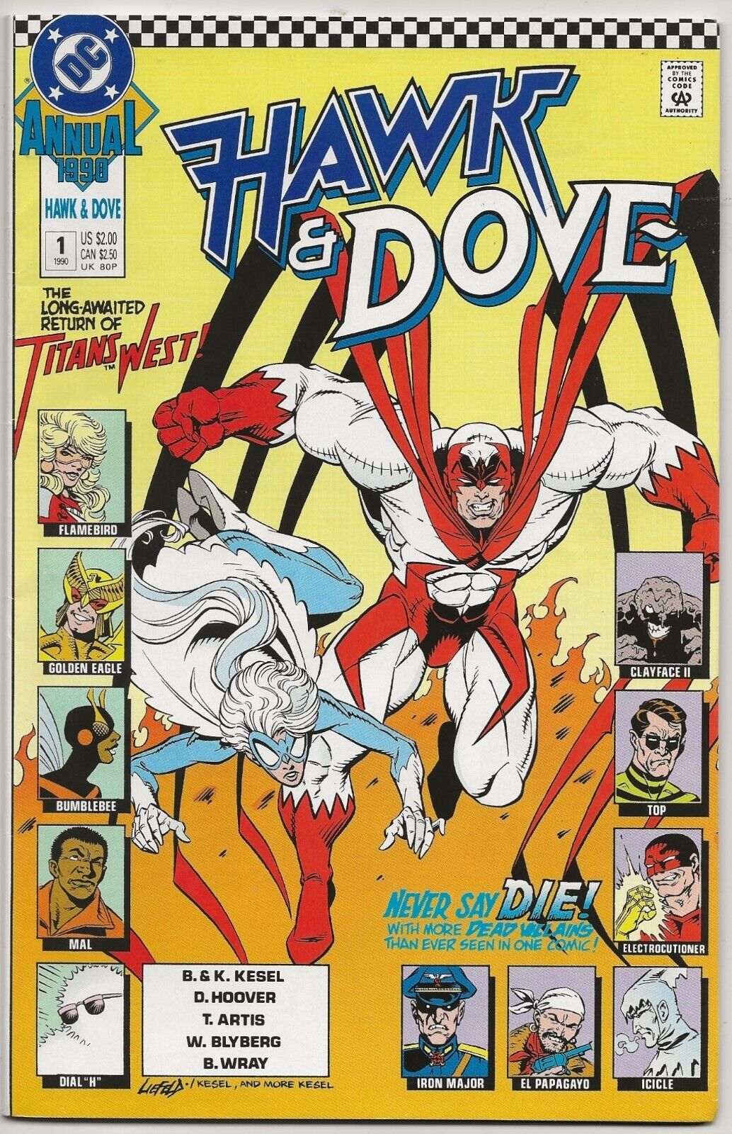 Hawk and Dove Annual #1 1990 DC: Rob Liefeld Cover
