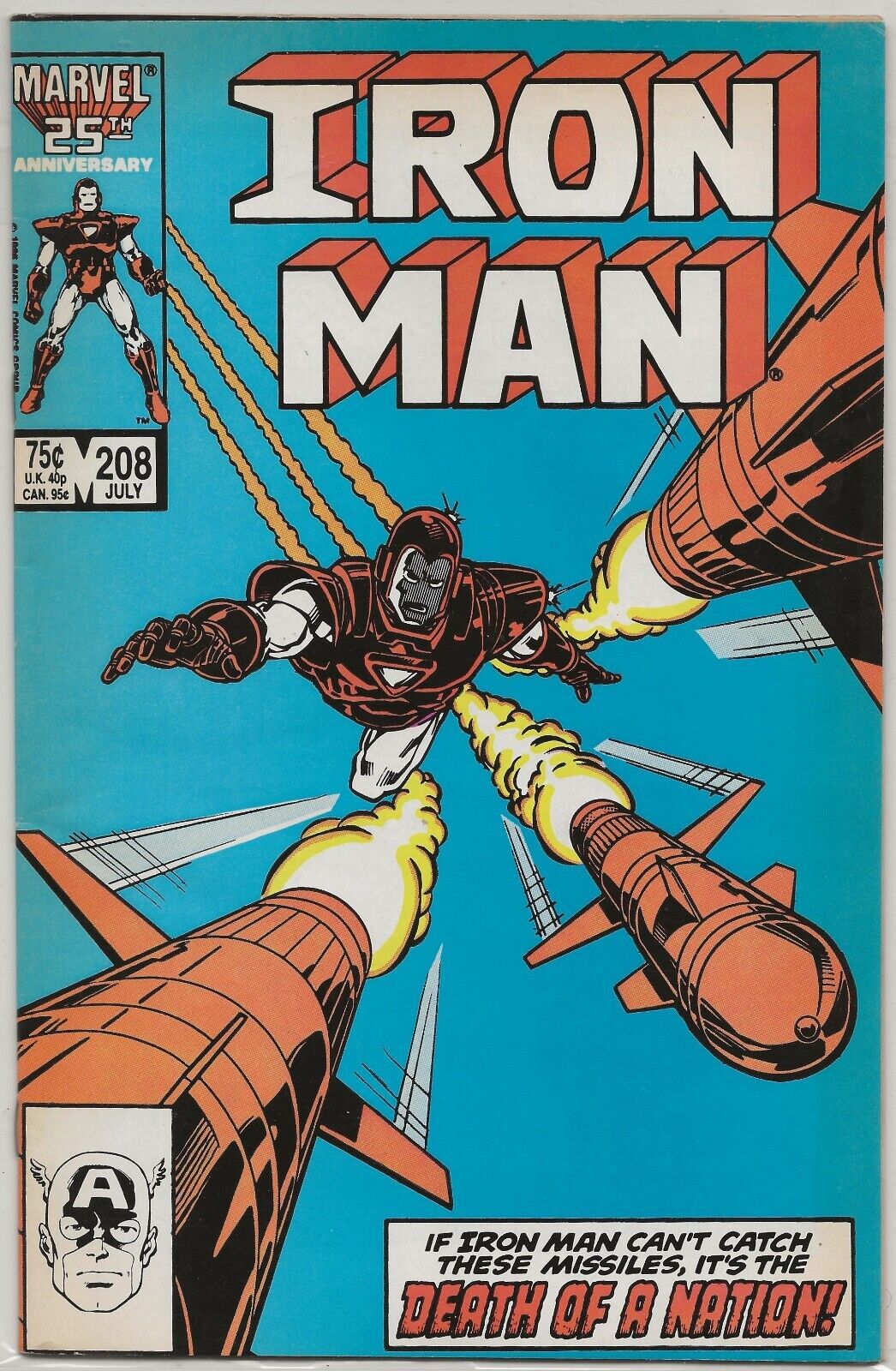 Iron Man #208 1986 Marvel Comics: Mark Bright Cover