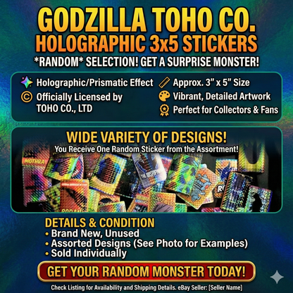Godzilla Toho Co Holographic 3x5  *Random* Sticker