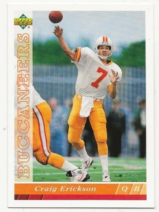 Craig Erickson 1993 Upper Deck #530 Tampa Bay Buccaneers Football NFL