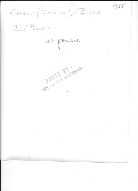 George Reeves & Jane Powell by Art Weissman; Vintage 8x10 GSP