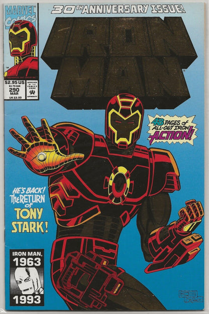 Iron Man #290 1993 Marvel Comics: Gold foil enhancements; Kevin Hopgood cover