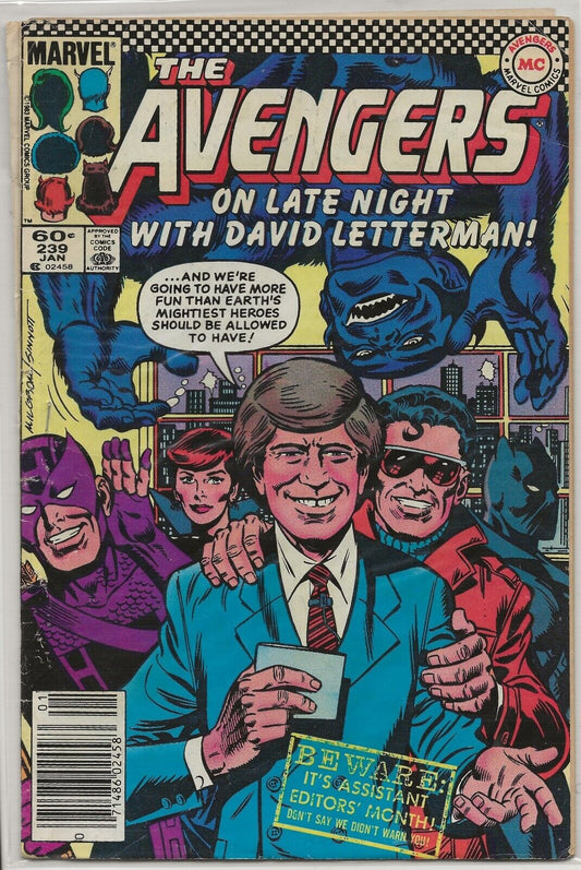 Avengers #239 1984 Marvel Comics; Apps by David Letterman and Paul Shaffer