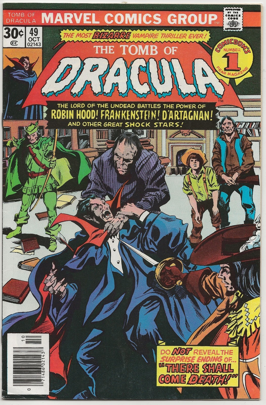 Tomb Of Dracula 49 Marvel 1976: Gene Colan Cover; Blade & Hannibal King Appear