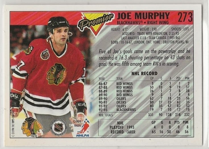 1993-94 Topps Premier - Joe Murphy #273