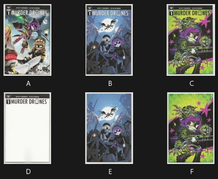 Murder Drones #1: Glitch Productions: Set of  Covers A B C D E & F; 1st Prints