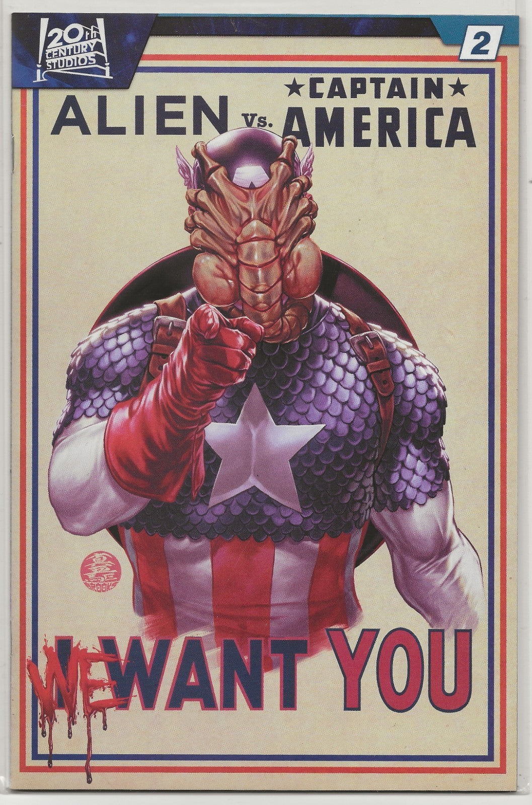 ALIEN VS. CAPTAIN AMERICA #2 (2025) Mark Brooks Variant Cover C 1st Print NM