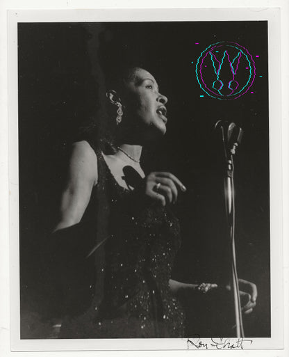 Billie Holiday At The 1957 Newport Jazz Festival By Roy Schatt: Vintage 8x10 Gelatin Silver Print With Studio Stamps